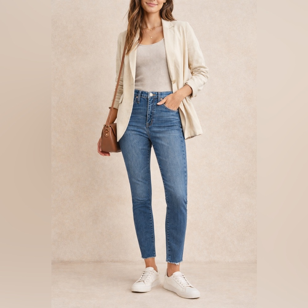 Madewell Medium Wash High Rise Skinny Jeans Classic Stretch Denim Size 26